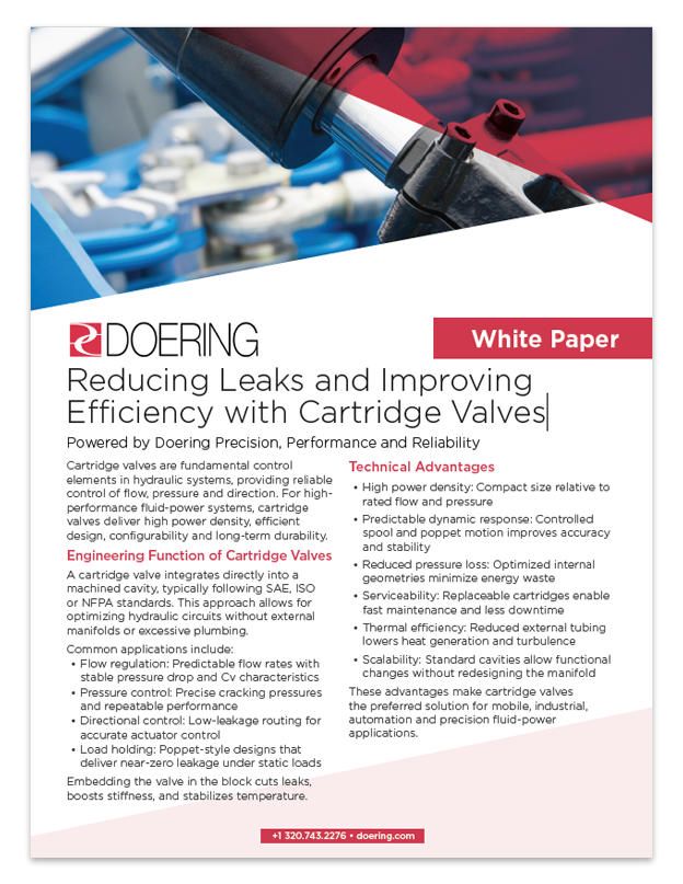 Reducing Leaks and Improving Efficiency with Cartridge Valves